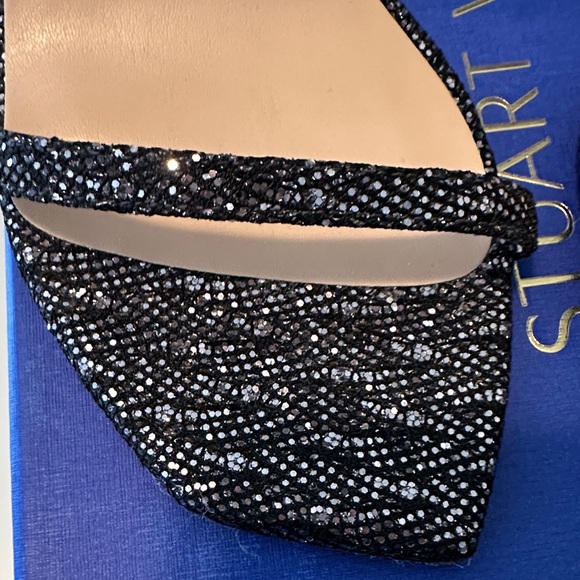 NWT Stuart Weitzman Amelina Gunmetal Glitter Heels - Picture 6 of 11